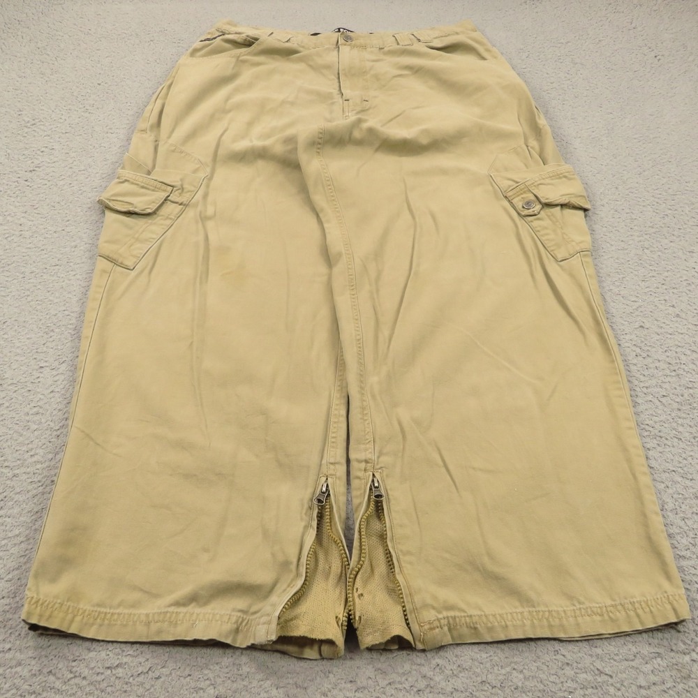 Joe Boxer Baggy Cargo Pants Mens 38 Y2K Skater Grunge Military Beige Wide Leg